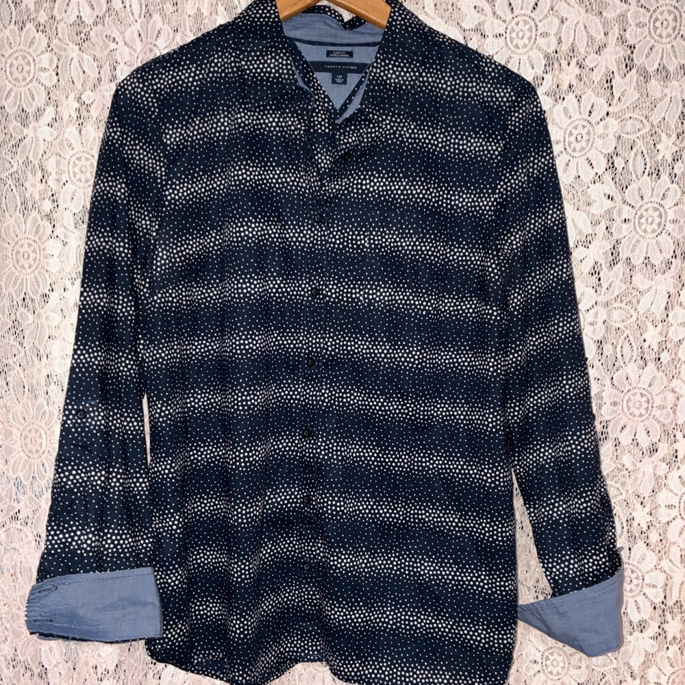 Tommy Hilfiger Black and White Polka Dot Shirt